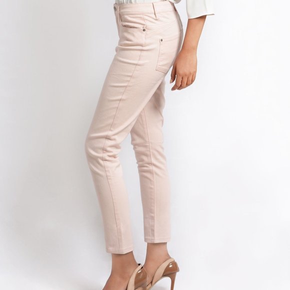 OLGYN Women’s Stretch Light Pink Denim Ankle Pant - Picture 3 of 5
